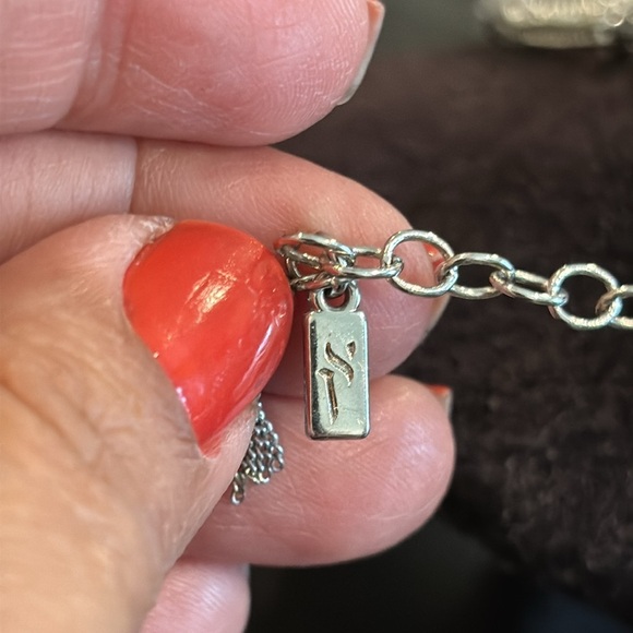 Silver Necklace Signed Dainty Multichain Rhinestone - Picture 6 of 8